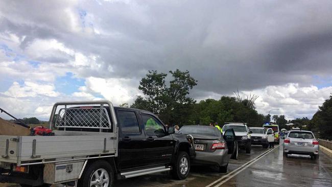 Traffic held up at Normanby Bridge.