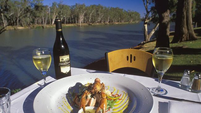 Fine food and wine is available by the Murray at Trentham Estate in Trentham Cliffs, near Mildura