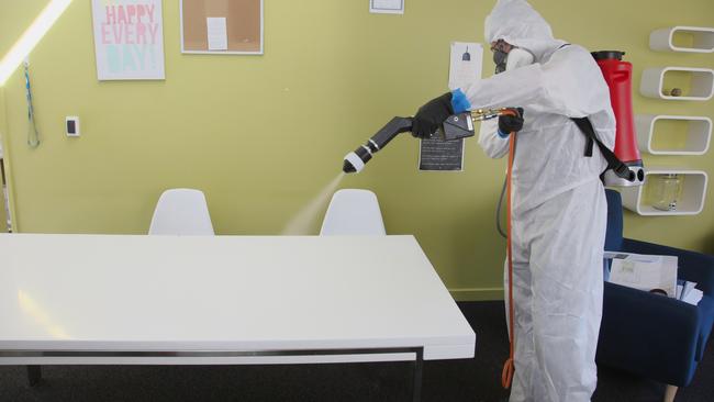 The spray is said to kill coronavirus on surfaces for months. Picture: Supplied