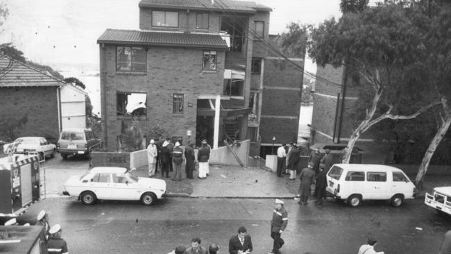 The home of Justice Raymond Watson after it was bombed, killing his wife Pearl Watson.