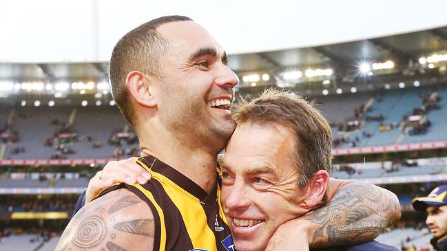 Shaun Burgoyne with coach Alastair Clarkson. Pic: Getty Images