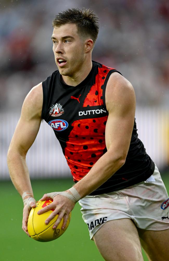 Essendon star captain Zach Merrett could be used across half back again. Picture: Quinn Rooney/Getty Images)