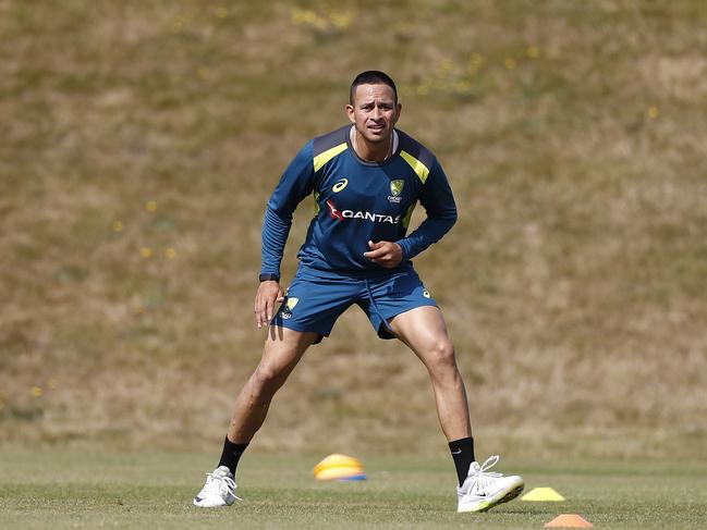 SOUTHAMPTON, ENGLAND - JULY 21: Usman Khawaja of Australia trains during a training session at The Ageas Bowl in Southampton on July 21, 2019, ahead of the first Ashes cricket test match between Australia and England at Edgbaston. (Photo by Ryan Pierse/Getty Images)