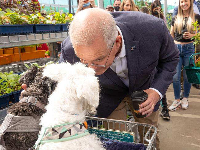 Scott Morrison at a Bunnings in the WA seat of Cowan. Picture: Jason Edwards