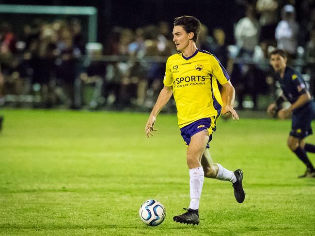 United midfielder Jason Campbell was named in the NPL Team of the Week, as was Knights defender Jaiden Walker. Picture: East End Digital