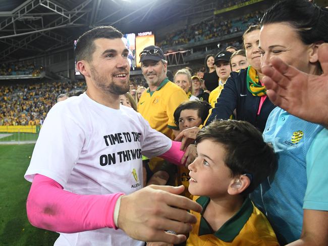 Mat Ryan says the Socceroos have been drilled not to fear anyone. Picture: AAP