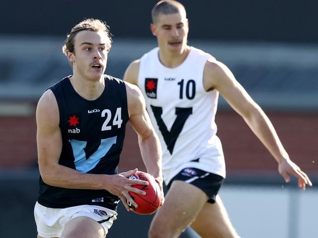 Vic Country vs Vic Metro Under 19 Challenge game at Windy Hill. 09/07/2021.   Vic MetroÃs Joshua Goater     .  Pic: Michael Klein