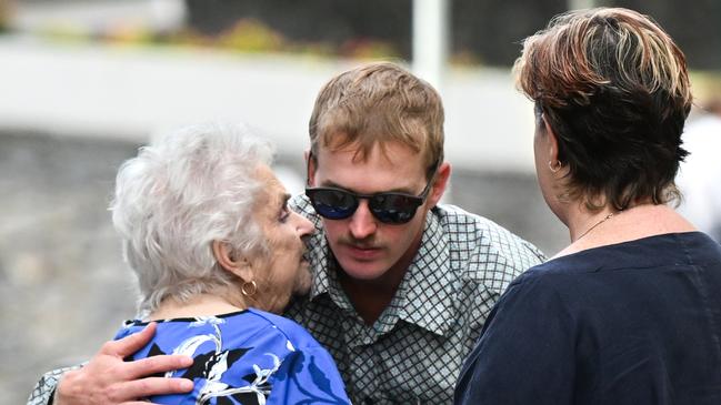 Ms Wolff’s family embraced and shared a brief message with the media before leaving. Picture: NCA NewsWire