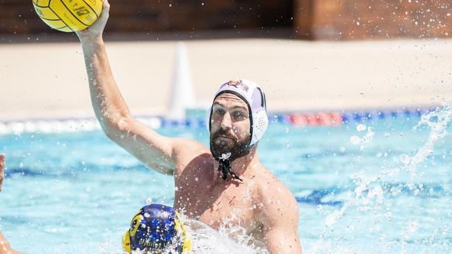 Rhys Howden from Queensland in the Australian Water Polo League game between Queensland Thunder and Sydney Uni Lions at Fortitude Valley Pool, Sunday, March 15, 2020 (AAP Image/Renae Droop)