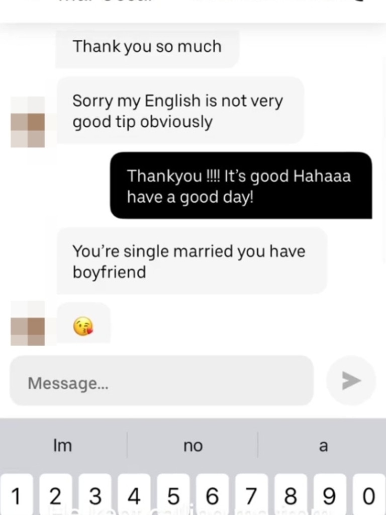 He began by asking if she was single, married or had a boyfriend. Picture: TikTok/justinejhxo