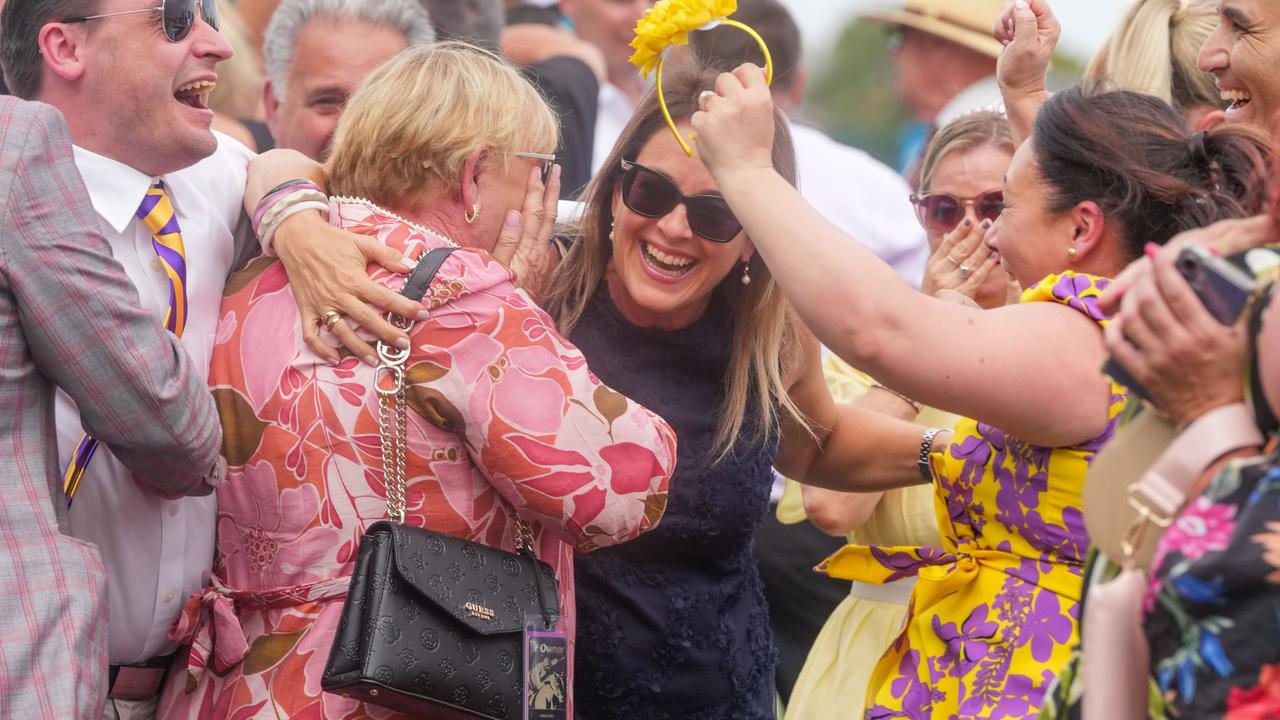 Owners of McGaw celebrate the popular win. Picture: Jay Town/Racing Photos via Getty Images