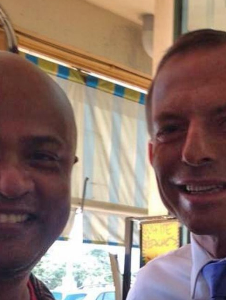 Vamedevan pictured with former Prime Minister Tony Abbott. Picture: Facebook