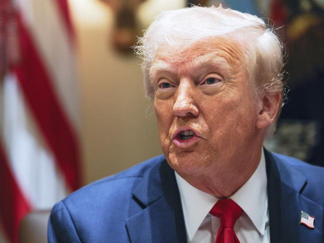 US President Donald Trump speaks during a Cabinet meeting at the White House in Washington. Picture: Pool via AP, file