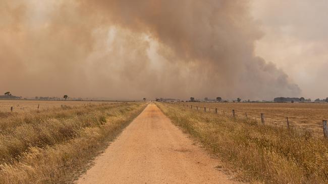 GRAMPIANS, AUSTRALIA - NewsWire Photos - 26 DECEMBER, 2024: Smoke rises near Glenthompson. Picture: NewsWire / Diego Fedele