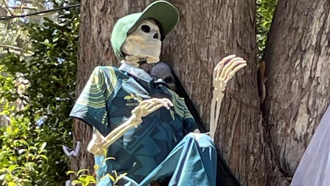 Olympic Break Dancer Rachel Gunn ‘Raygun’ has been spotted as a Halloween decoration in Wahroonga. Picture: Supplied