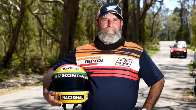 Barry Schultz, pictured on the road to Mt Lofty Summit, lost his brother in 1978 to a motorcycle crash. Picture: Tricia Watkinson