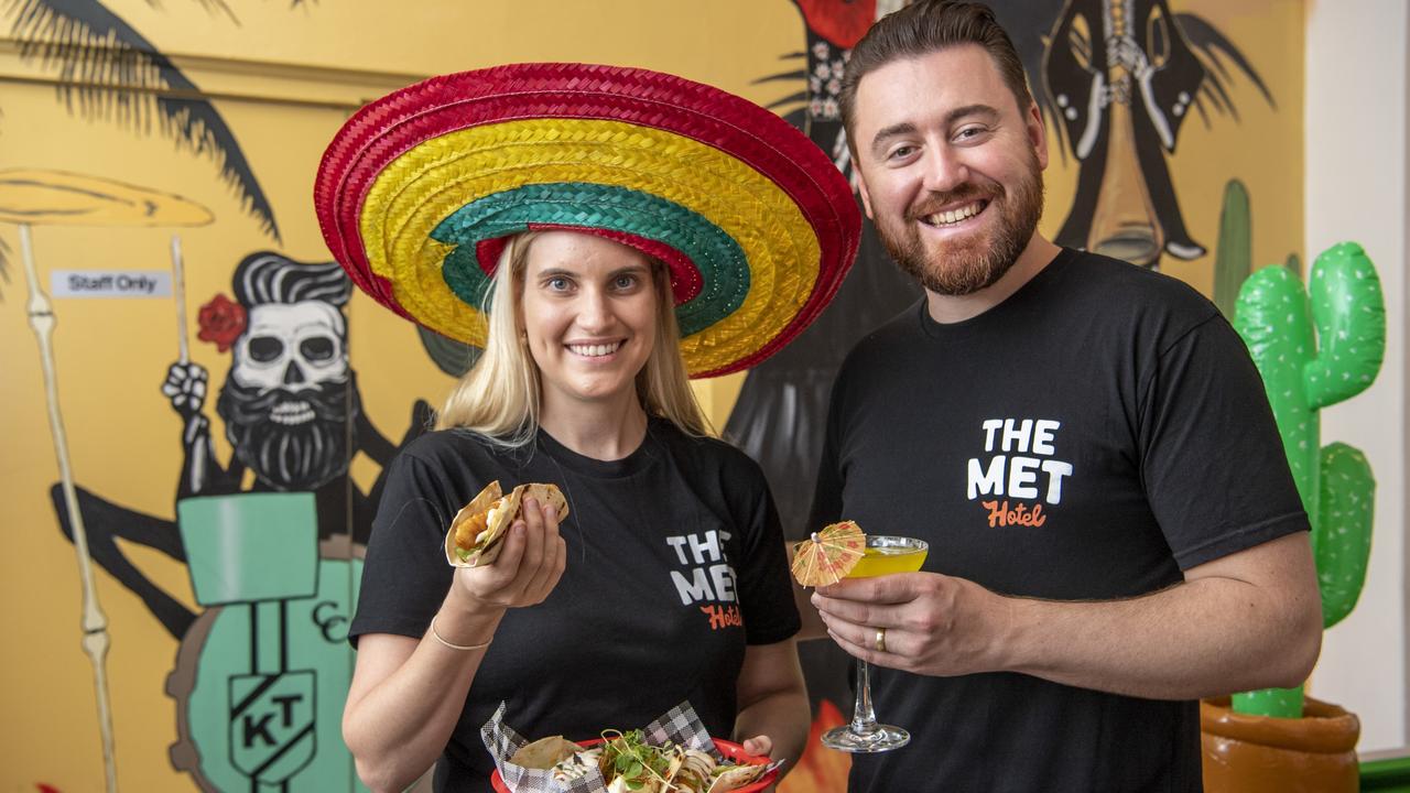 PARTY TIME: The Met Hotel is celebrating their first birthday this Saturday with a Mexican fiesta themed bash complete with margaritas and tacos. Owners Jasmine and Kosta Theodosis said they are keen to celebrate their first year of The Met Hotel among fiends, family and their wonderful customers. Picture: Nev Madsen