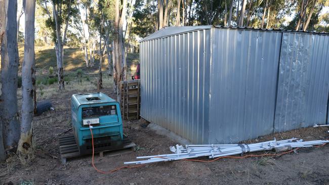 A shed was used as sleeping quarters on the remote campsite where generations of inbred children were found in squalid conditions in 2012.