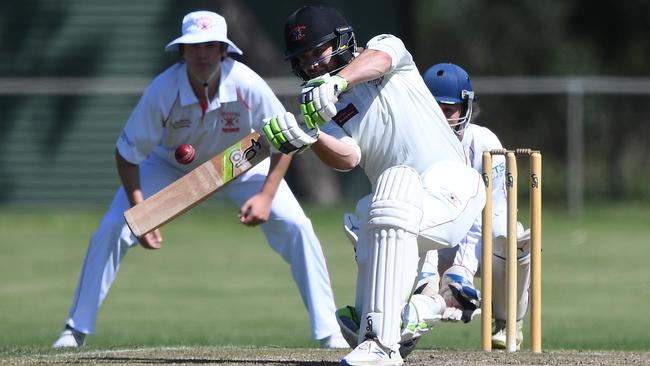 Pas Triulcio in action for West Coburg. Picture: Julian Smith