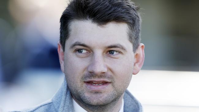 SYDNEY, AUSTRALIA - JULY 09: Trainer Matthew Kelley looks on after his first city winner with I've Been Tryin' in race 2 the TAB Highway Handicap during Sydney Racing at Royal Randwick Racecourse on July 09, 2022 in Sydney, Australia. (Photo by Mark Evans/Getty Images)