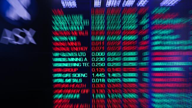 A general view of the digital boards at the ASX in Central Sydney. Picture NCA NewsWire / Gaye Gerard