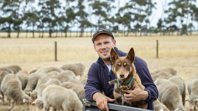 Steven with his kelpie, Maisey. Picture: Zoe Phillips