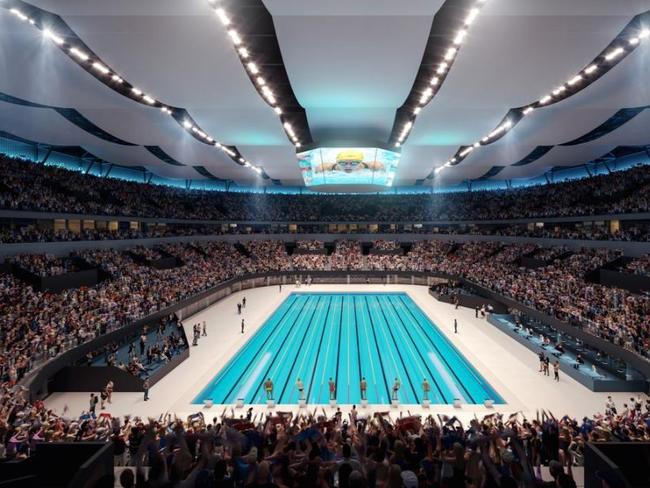 An artist's impression of swimming at a Brisbane Arena