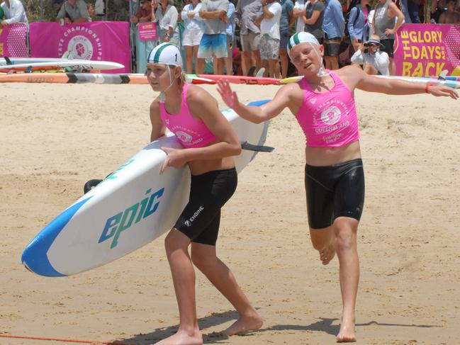 Action from the Queensland Youth Surf Life Saving Championships on February 17.