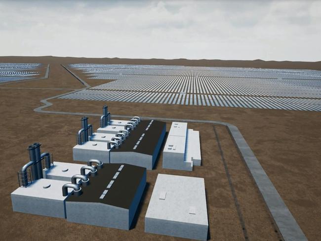 Computer generated image of the proposed solar power plant.