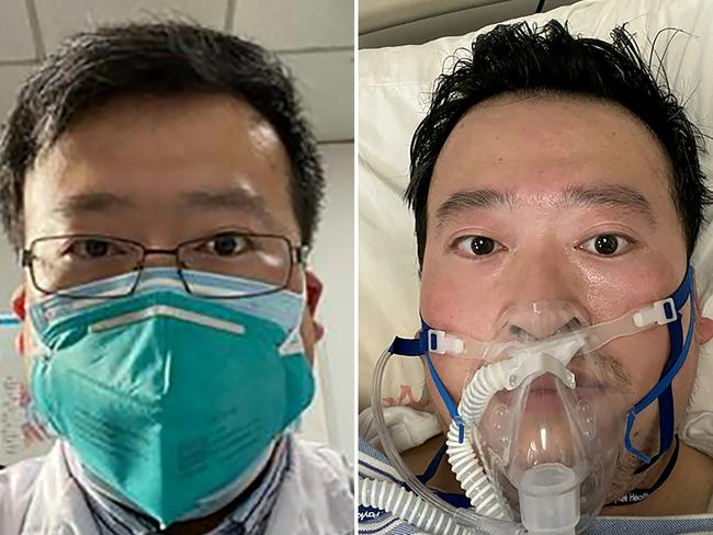 Chinese coronavirus whistleblowing doctor Li Wenliang whose death was confirmed on February 7 at the Wuhan Central Hospital, China. Picture: Li Wenliang/AFP