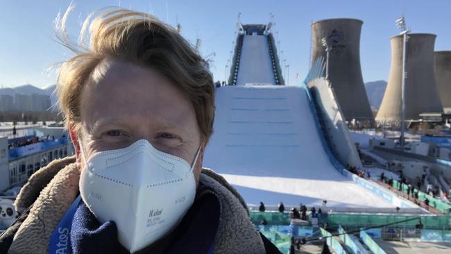 Will Glasgow at the Big Air ramp in west Beijing.