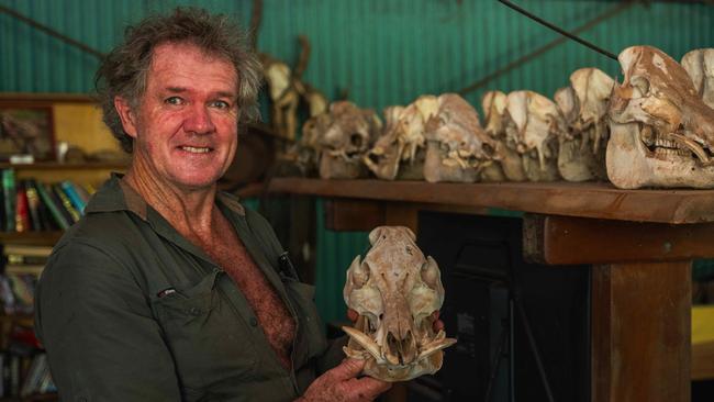 Trevor Sullivan shares his experience of how crocodiles could be home pets at Eva Valley Road, NT. Picture: Pema Tamang Pakhrin