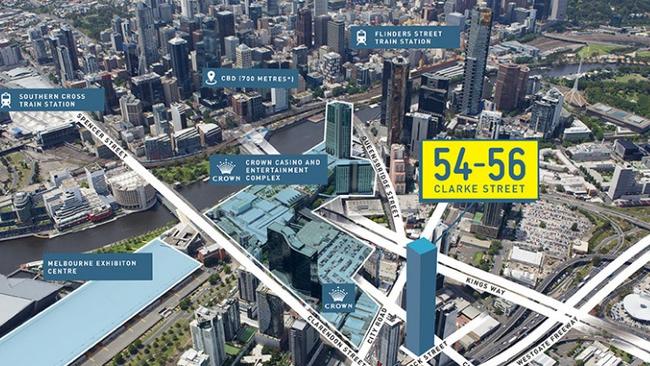 54 Clarke Street in Melbourne’s Southbank went under the hammer last week.