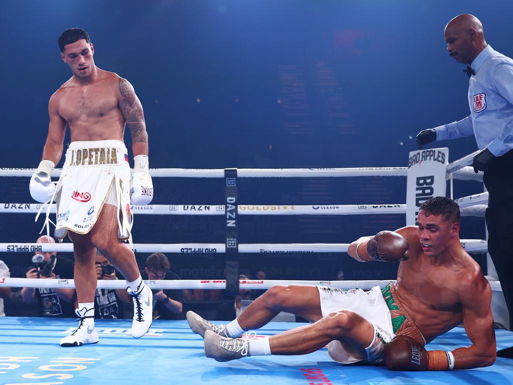 Opetaia is coming off a savage stoppage win over David Nyika. Picture: Chris Hyde/Getty Images