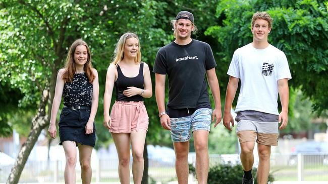 The Northcote High School twins met as toddlers at mothers’ group. Picture: Mark Stewart