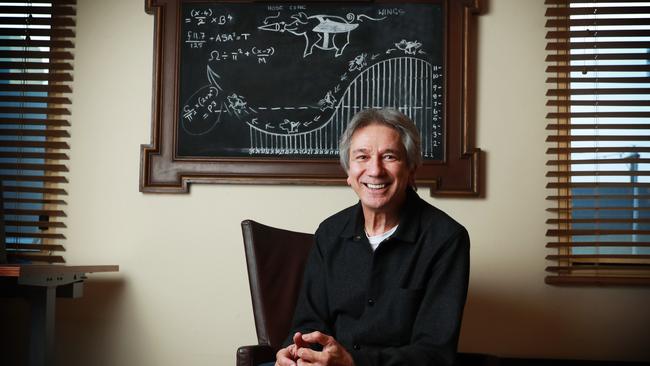 Netflix deal looms … Animal Logic founder Zareh Nalbandian with his illustrated theory of how pigs fly. Picture: John Feder