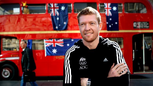 Runner Joel Milburn pictured at Circular Quay, Sydney in the build up to the 2012 Olympics