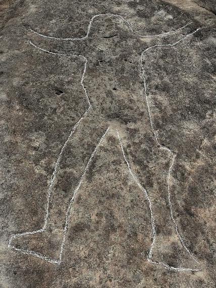 The carved figure of a person at Gumbooya Reserve, Allambie Heights. Picture: Supplied