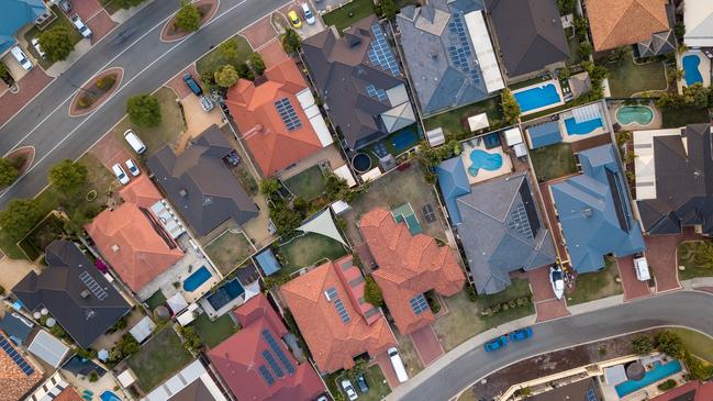 Photo taken in Scarborough, Australia; housing suburbs overhead generic