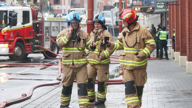 Overnight fire at the Brunswick Hotel in Liverpool Street Hobart.  Picture: Nikki Davis-Jones