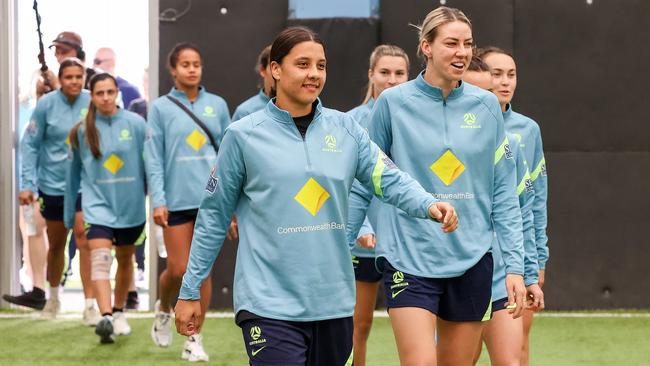 Captain Sam Kerr with the Matildas in 2023. Picture NCA NewsWire / Ian Currie