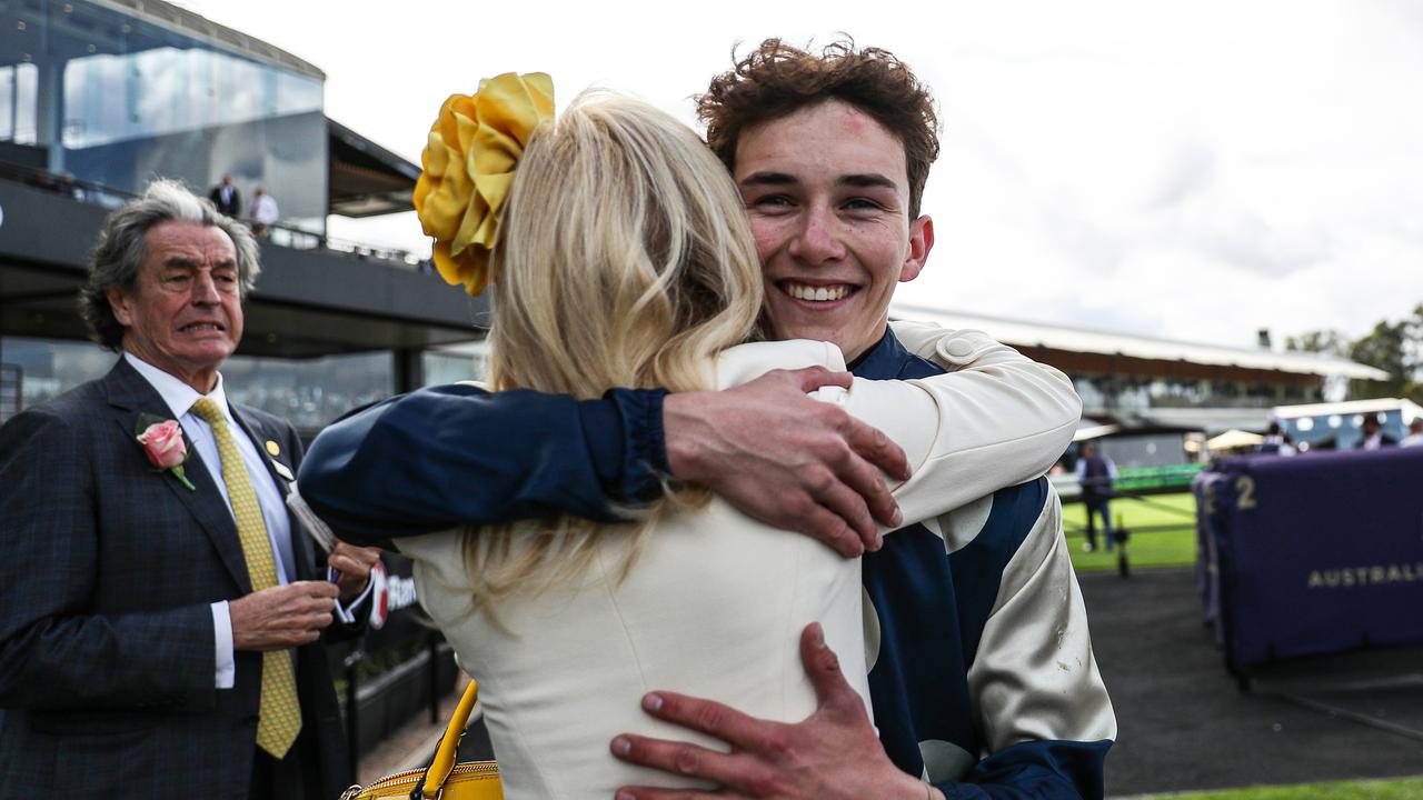 Zac Lloyd was all smiles after Perspiration took out the Heritage Stakes Picture: Jeremy Ng/Getty Images