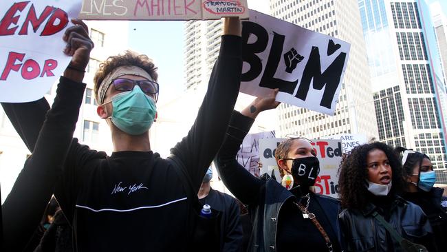 Protesters at Sydney’s Town Hall on Saturday: Picture: Getty Images