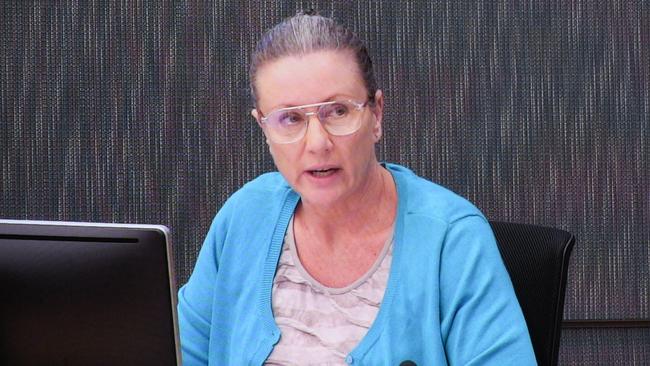 Kathleen Folbigg appears via video link during a convictions inquiry at the NSW Coroners Court in 2019. Picture: AFP.