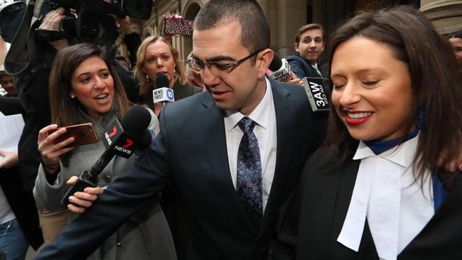 An overjoyed Faruk Orman leaving court. Picture: Alex Coppel