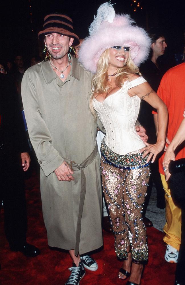 Pamela Anderson and Tommy Lee at the 1999 MTV Video Music Awards. Picture: Evan Agostini/Liaison.