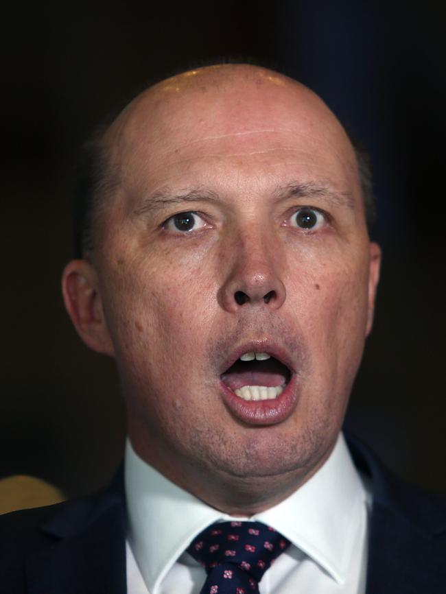 The Minister for Immigration and Border Protection Peter Dutton, during a press conference in Parliament House Canberra. Picture Gary Ramage