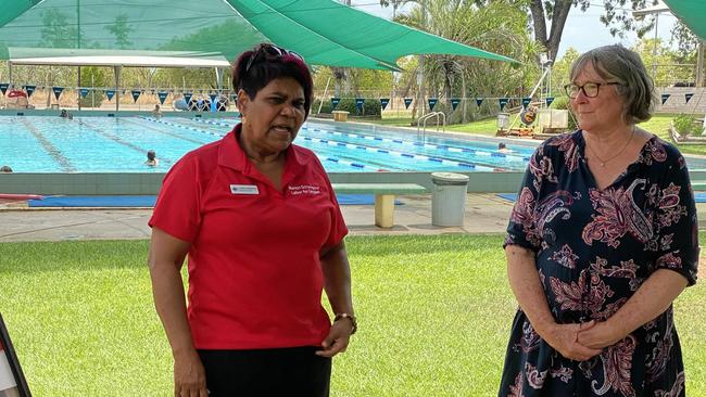 Lingiari MP Marion Scrymgour travelled to Katherine on Sunday to reveal details on a $10m upgrade to Katherine Aquatic Centre. Picture: Supplied