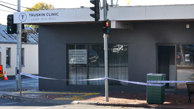 A suspicious fire destroyed the interior of Truskin Clinic on Pakington St. Picture: Alison Wynd