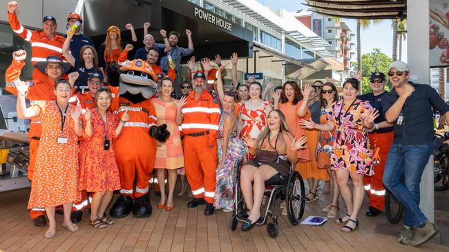 Smith St Mall was flooded with a sea of orange. Picture: Pema Tamang Pakhrin
